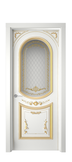 Багет 23 ДО | Белая эмаль патина золото