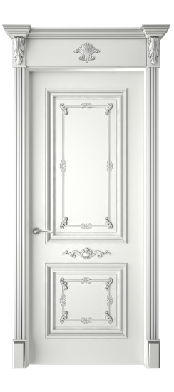 Багет 31 ДГ | Белая эмаль патина серебро