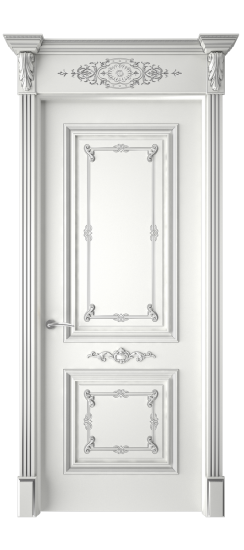 Багет 31 ДГ | Белая эмаль патина серебро