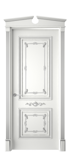 Багет 31 ДГ | Белая эмаль патина серебро