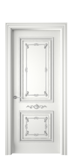 Багет 31 ДГ | Белая эмаль патина серебро