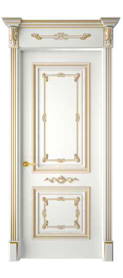 Багет 31 ДГ | Белая эмаль патина золото