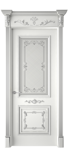 Багет 31 ДО | Белая эмаль патина серебро