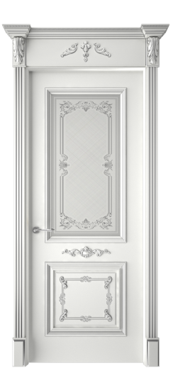 Багет 31 ДО | Белая эмаль патина серебро