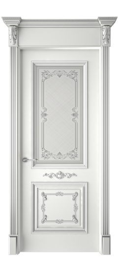 Багет 31 ДО | Белая эмаль патина серебро