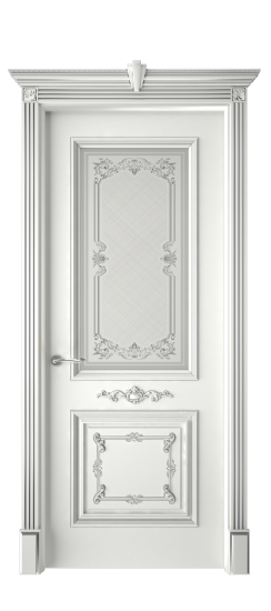 Багет 31 ДО | Белая эмаль патина серебро