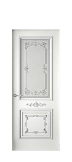 Багет 31 ДО | Белая эмаль патина серебро