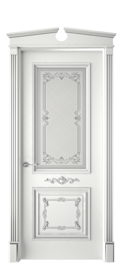 Багет 31 ДО | Белая эмаль патина серебро