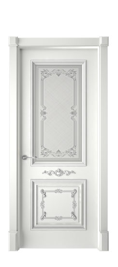 Багет 31 ДО | Белая эмаль патина серебро