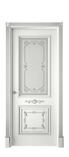 Багет 31 ДО | Белая эмаль патина серебро