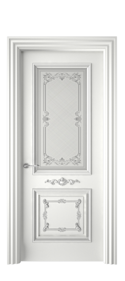 Багет 31 ДО | Белая эмаль патина серебро