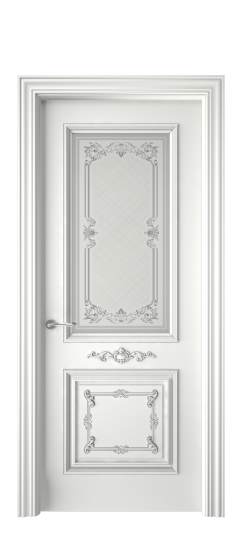 Багет 31 ДО | Белая эмаль патина серебро