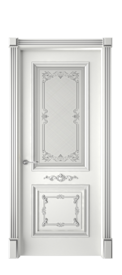 Багет 31 ДО | Белая эмаль патина серебро