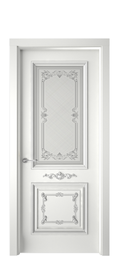 Багет 31 ДО | Белая эмаль патина серебро