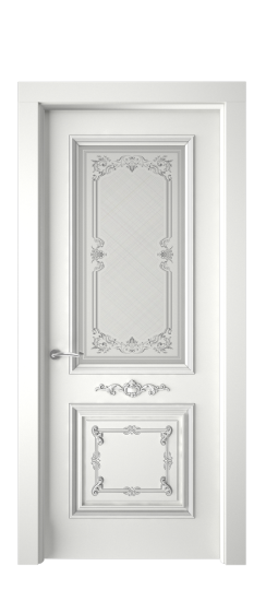 Багет 31 ДО | Белая эмаль патина серебро