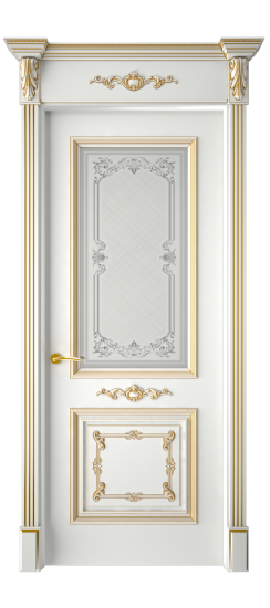 Багет 31 ДО | Белая эмаль патина золото