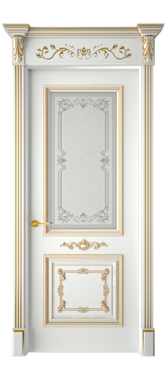 Багет 31 ДО | Белая эмаль патина золото