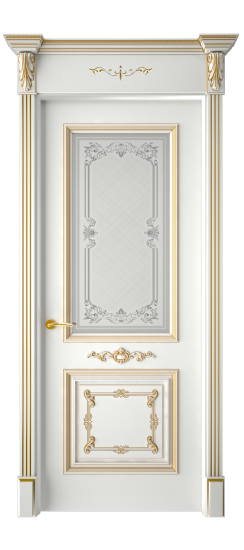 Багет 31 ДО | Белая эмаль патина золото