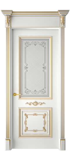 Багет 31 ДО | Белая эмаль патина золото