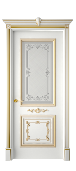 Багет 31 ДО | Белая эмаль патина золото