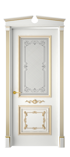 Багет 31 ДО | Белая эмаль патина золото