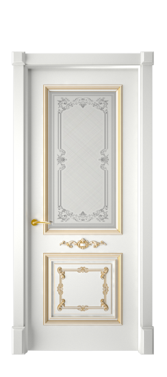 Багет 31 ДО | Белая эмаль патина золото