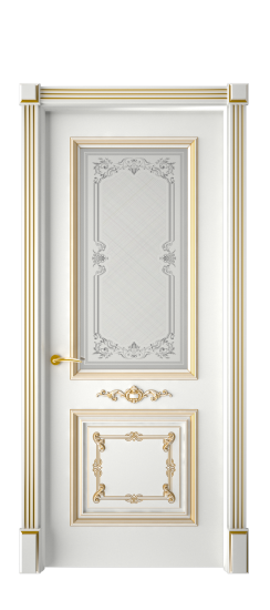 Багет 31 ДО | Белая эмаль патина золото