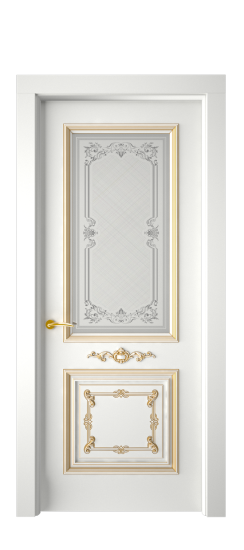 Багет 31 ДО | Белая эмаль патина золото