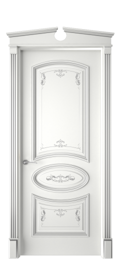 Багет 3 ДГ | Белая эмаль патина серебро