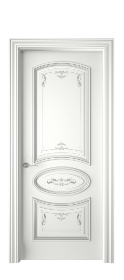 Багет 3 ДГ | Белая эмаль патина серебро