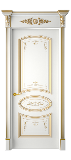 Багет 3 ДГ | Белая эмаль патина золото