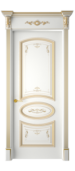 Багет 3 ДГ | Белая эмаль патина золото