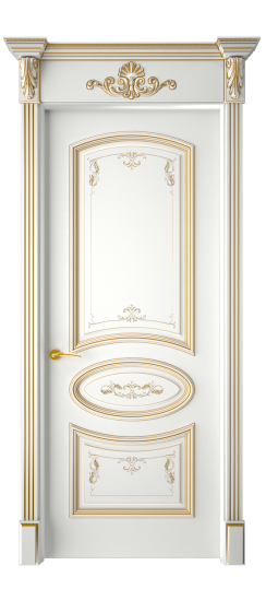 Багет 3 ДГ | Белая эмаль патина золото