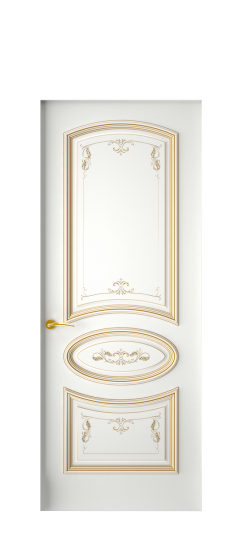 Багет 3 ДГ | Белая эмаль патина золото