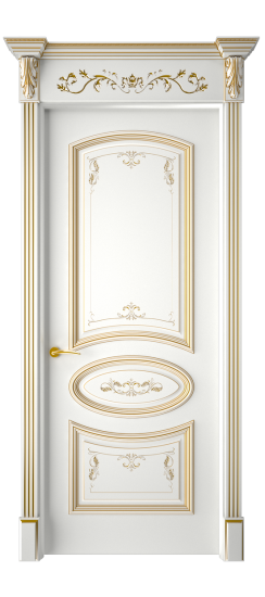 Багет 3 ДГ | Белая эмаль патина золото