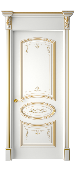 Багет 3 ДГ | Белая эмаль патина золото