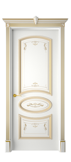 Багет 3 ДГ | Белая эмаль патина золото