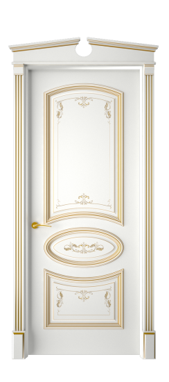 Багет 3 ДГ | Белая эмаль патина золото