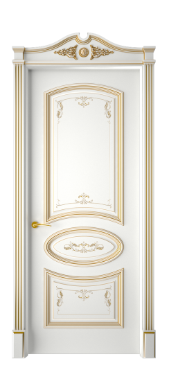 Багет 3 ДГ | Белая эмаль патина золото