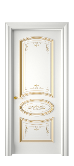 Багет 3 ДГ | Белая эмаль патина золото