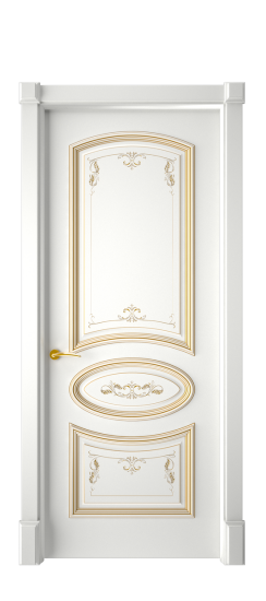 Багет 3 ДГ | Белая эмаль патина золото