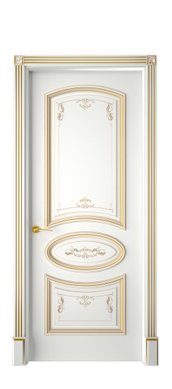 Багет 3 ДГ | Белая эмаль патина золото