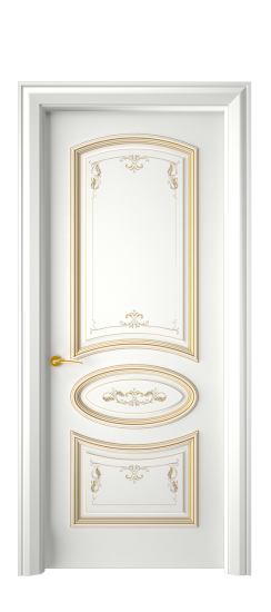 Багет 3 ДГ | Белая эмаль патина золото