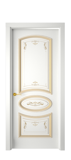 Багет 3 ДГ | Белая эмаль патина золото