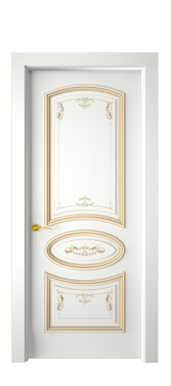 Багет 3 ДГ | Белая эмаль патина золото