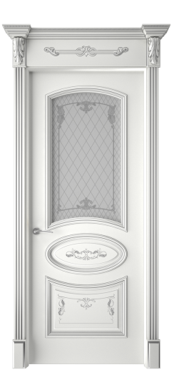 Багет 3 ДО | Белая эмаль патина серебро