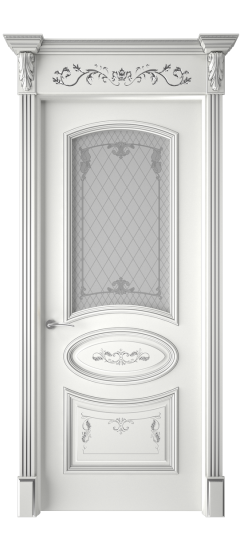 Багет 3 ДО | Белая эмаль патина серебро