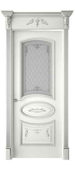 Багет 3 ДО | Белая эмаль патина серебро