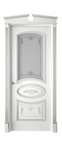 Багет 3 ДО | Белая эмаль патина серебро