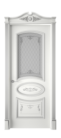 Багет 3 ДО | Белая эмаль патина серебро